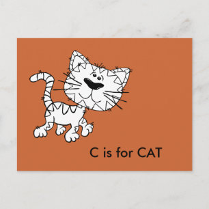 "C" is for Cat Alphabet Flashcard Postcard