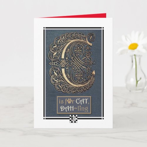 C is for Cat DAH_ling greeting card