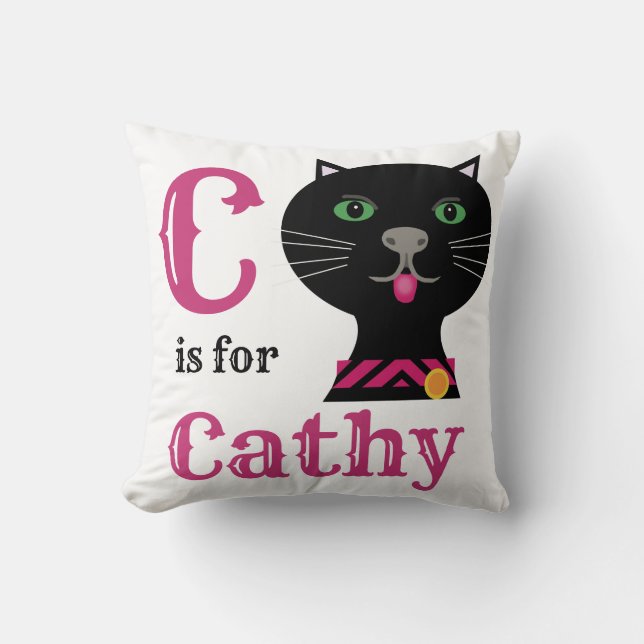 C is for Cathy baby girl  Throw Pillow (Front)