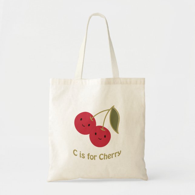 C is for Cherry Tote Bag (Front)