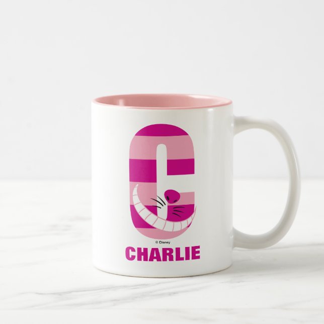 C is for Cheshire Cat | Add Your Name Two-Tone Coffee Mug (Right)