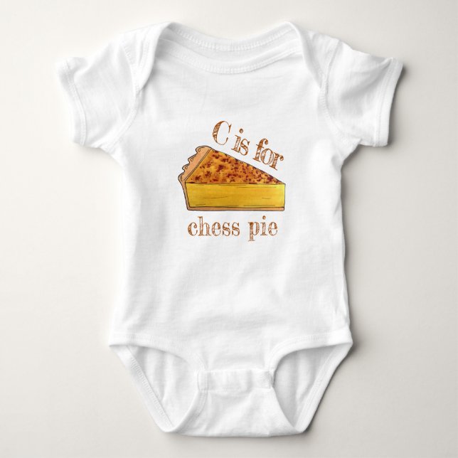 C is for Chess Pie Virginia Southern US Cuisine Baby Bodysuit (Front)