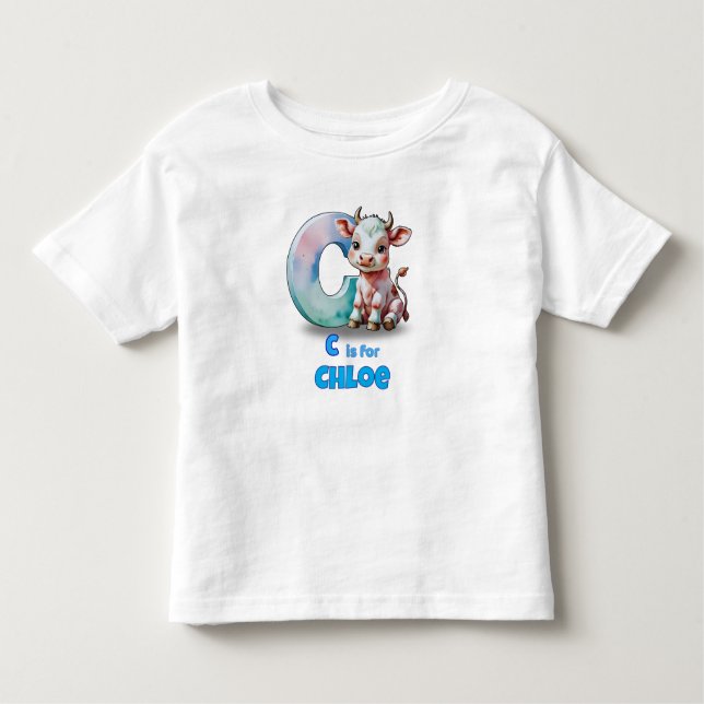 C is for Chloe –Personalized Kids’ T-Shirt with C (Front)