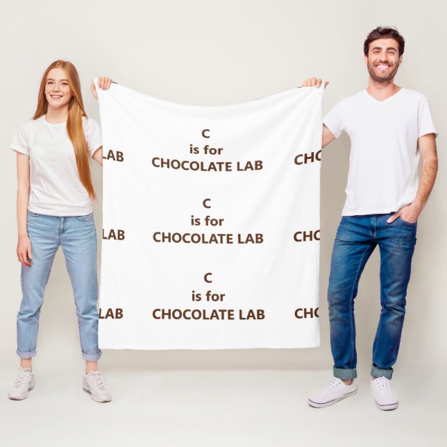 c is for choc lab fleece blanket (In Situ)
