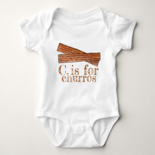 C is for CHURROS Churro Pastry Alphabet ABCs Baby Bodysuit
