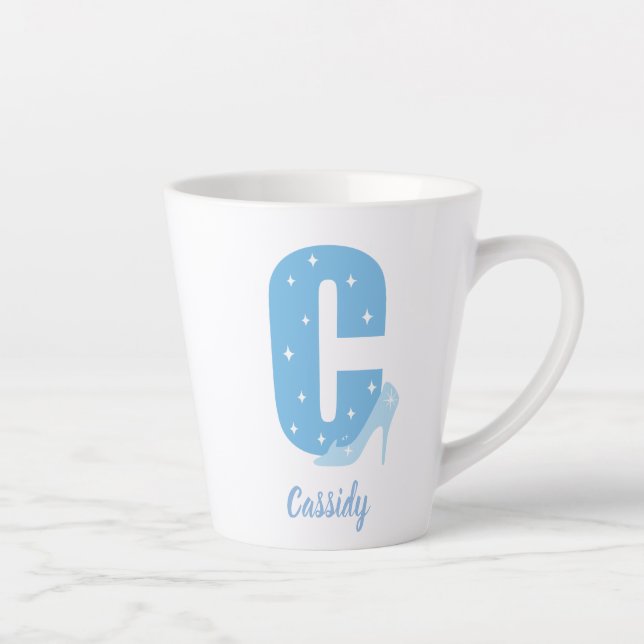 C is for Cinderella | Add Your Name Latte Mug (Right)