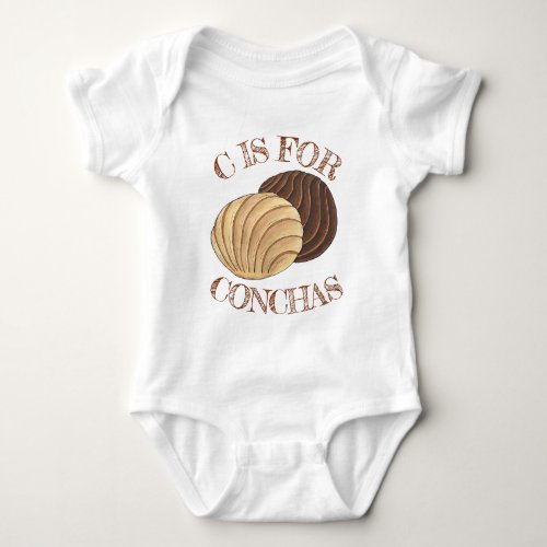 C is for Conchas Pan Dulce Mexican Sweet Bread Baby Bodysuit