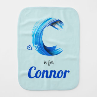 C is for Connor Baby Gift Custom Name Personalized Burp Cloth
