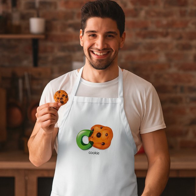 C is for Cookie Alphabet Letter Chocolate Chip Adult Apron (Creator Uploaded)