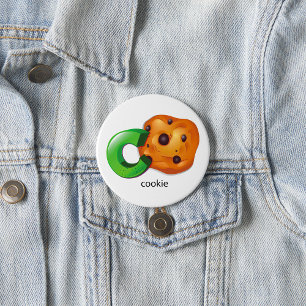 C is for Cookie Alphabet Letter Chocolate Chip Button