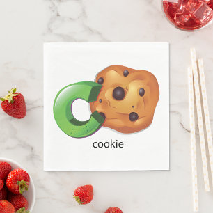 C is for Cookie Alphabet Letter Chocolate Chip Napkins
