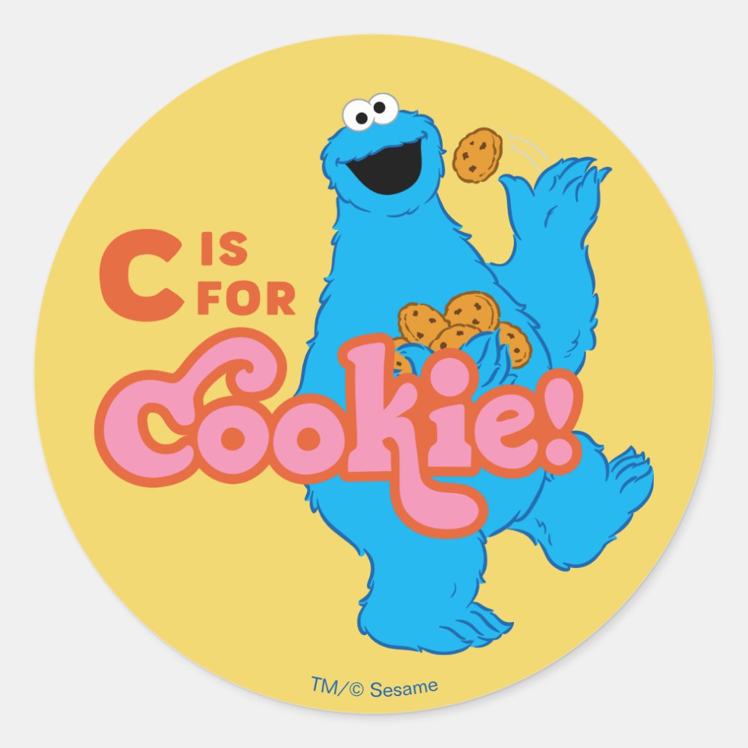 C is for Cookie Classic Round Sticker | Zazzle