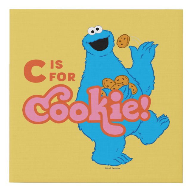 C is for Cookie Faux Canvas Print (Front)