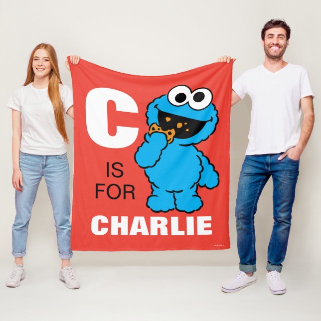 C is for Cookie Monster | Add Your Name Fleece Blanket (In Situ)