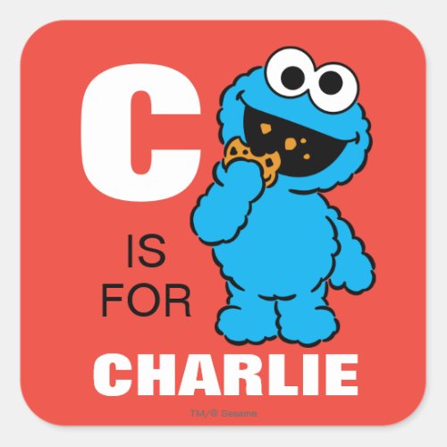 C is for Cookie Monster  Add Your Name Square Sticker