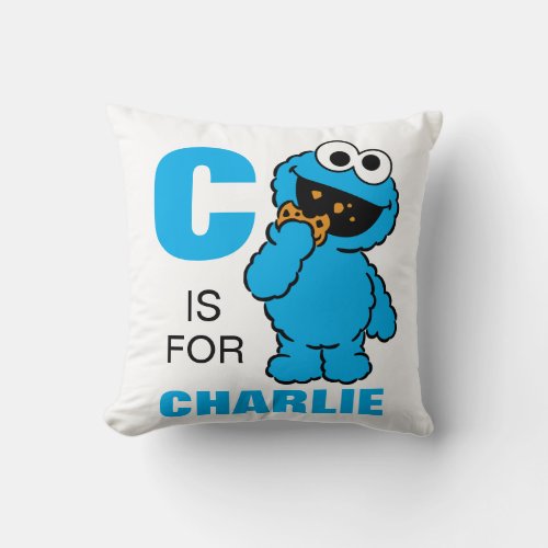C is for Cookie Monster  Add Your Name Throw Pillow