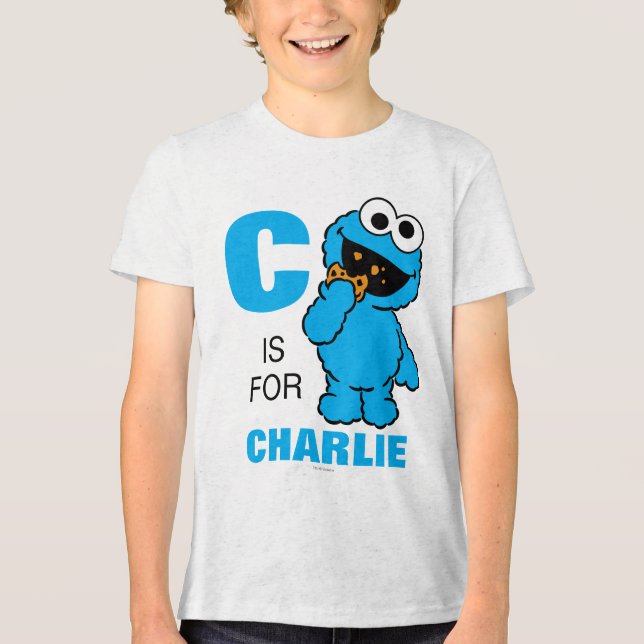 C is for Cookie Monster | Add Your Name Tri-Blend Shirt (Front)