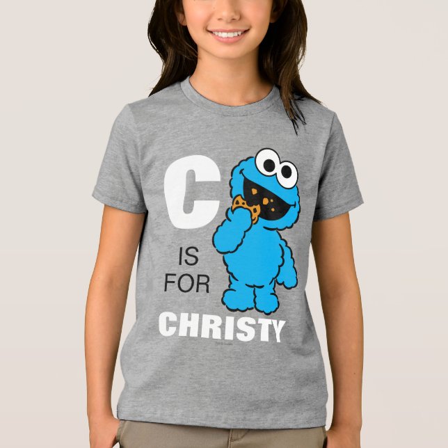 C is for Cookie Monster | Add Your Name Tri-Blend Shirt (Front)