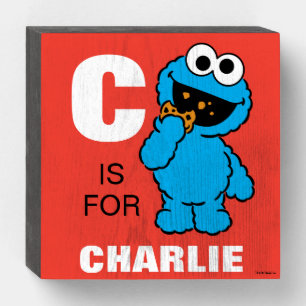 C is for Cookie Monster Add Your Name Wooden Box Sign