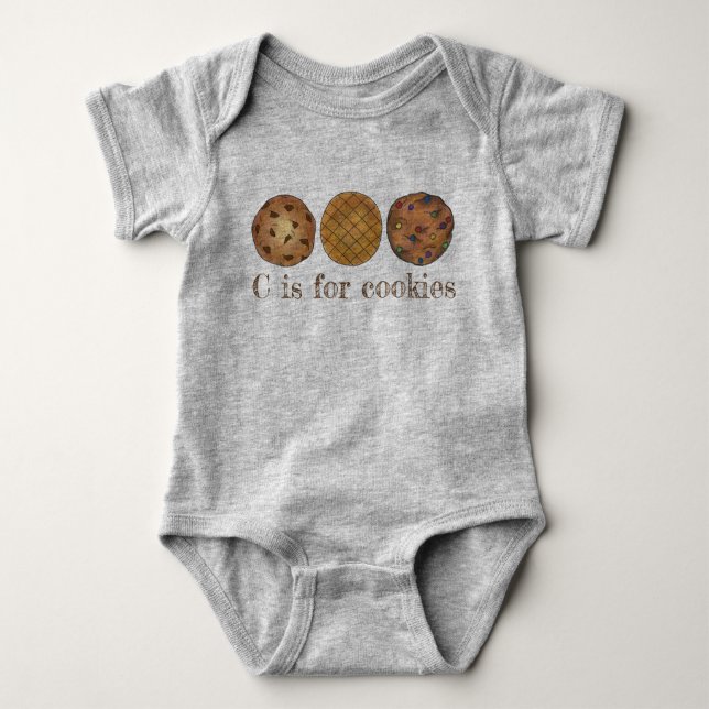 C is for Cookies Chocolate Chip Peanut Butter Food Baby Bodysuit (Front)
