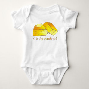 C is for Cornbread Southern Soul Food Corn Bread Baby Bodysuit