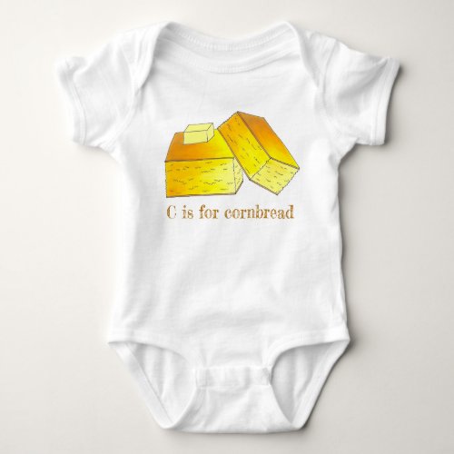 C is for Cornbread Southern Soul Food Corn Bread Baby Bodysuit