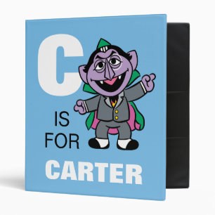 C is for Count von Count Add Your Name 3 Ring Binder