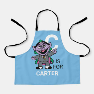 C is for Count von Count Add Your Name Apron