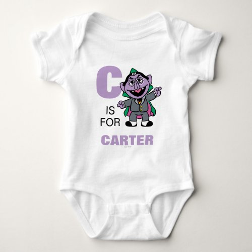 C is for Count von Count  Add Your Name Baby Bodysuit