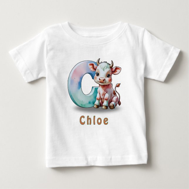 C is for Cow – Custom Baby T-Shirt  (Front)