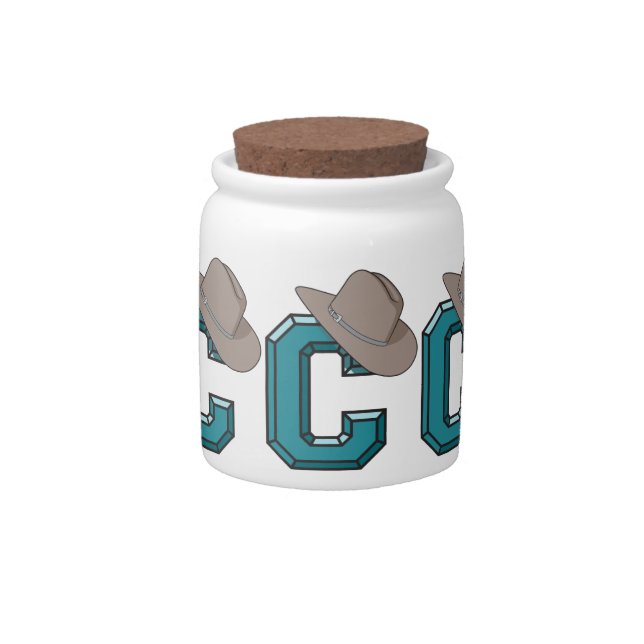 C is for Cowboy Candy Jar (Front)