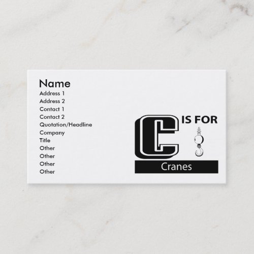 C Is For Cranes Business Card