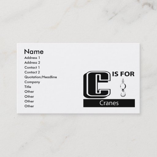 Customizable C Is For Cranes Business Card