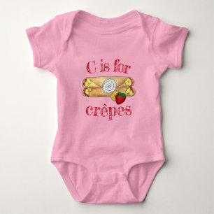 C is for Crêpes Pancake France French Food Crepes Baby Bodysuit