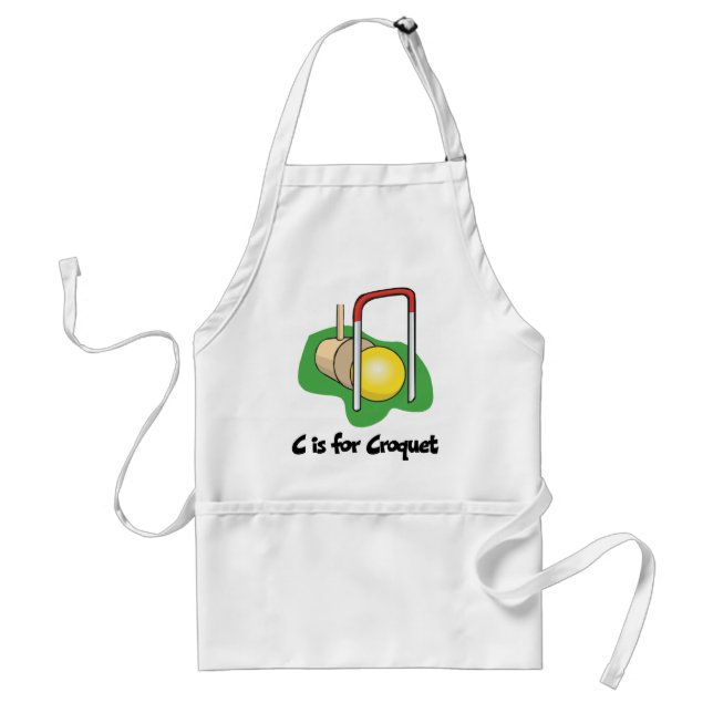 C is for Croquet Adult Apron (Front)