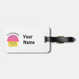 C is for Cupcake Luggage Tag