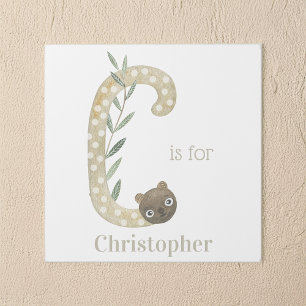 C is for Custom Name Animal Letter Art