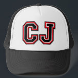 C J Monogram Trucker Hat<br><div class="desc">C J Monogram Trucker Hat</div>