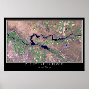 C J Strike Reservoir Idaho Satellite Poster Map