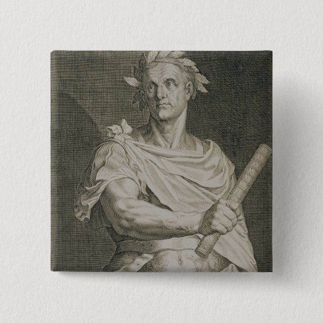 C. Julius Caesar (100-44 BC) Emperor of Rome engra Pinback Button (Front)