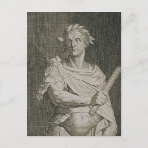 C Julius Caesar 100_44 BC Emperor of Rome engra Postcard