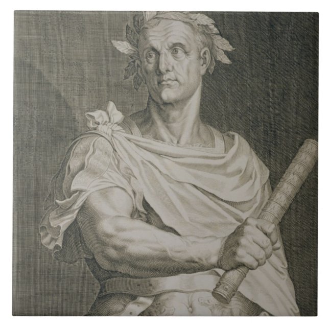 C. Julius Caesar (100-44 BC) Emperor of Rome engra Tile (Front)
