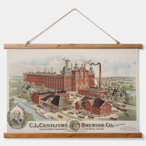 CL Centlivre Brewing Company Factory Buildings Hanging Tapestry