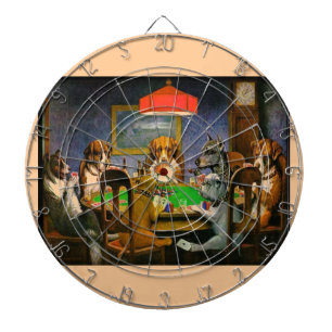 C. M. Coolidge Dogs Pets Poker Cards Humor Destiny Dartboard With Darts