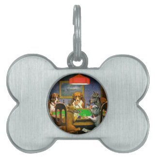 C. M. Coolidge Dogs Pets Poker Cards Humor Destiny Pet ID Tag