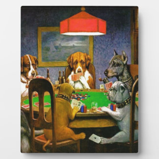 C. M. Coolidge Dogs Pets Poker Cards Humor Destiny Plaque