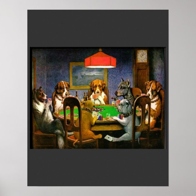 C. M. Coolidge Dogs Pets Poker Cards Humor Destiny Poster (Front)