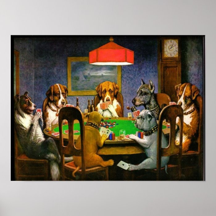 C.M. Coolidge Dogs Playing Poker Poster | Zazzle