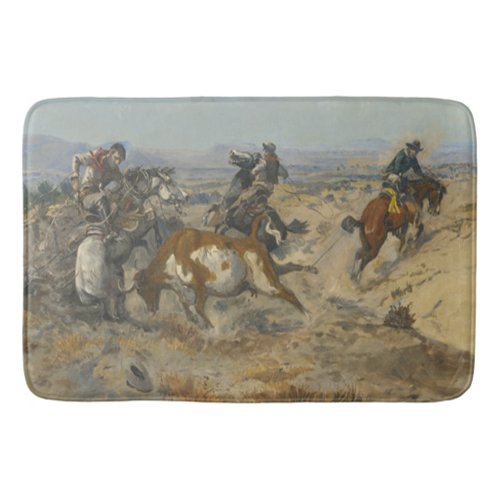 CM Russell Get In Trouble Vintage Western Cowboy  Bath Mat