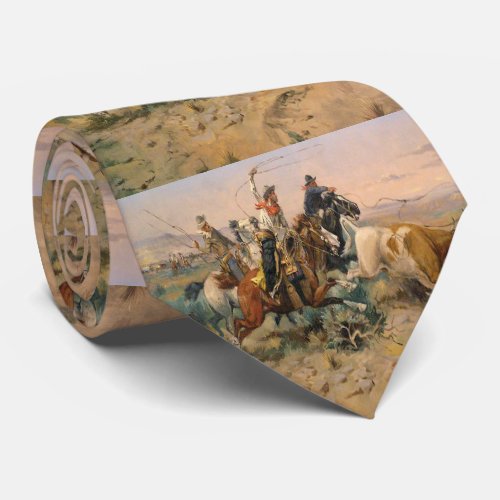    C M Russell  Herd Quitter Western Cowboy Neck Tie